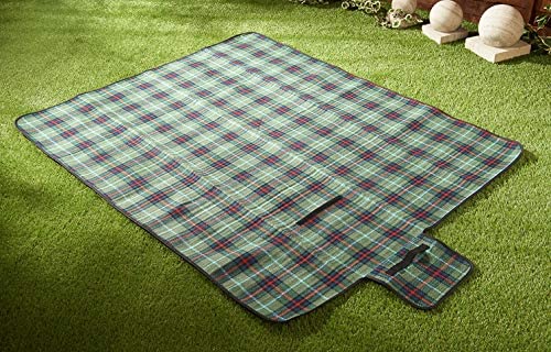 Large Outdoor Green Picnic Blanket Folding Family Mat Camping Beach Waterproof Rug With Handle 150cm x 200cm