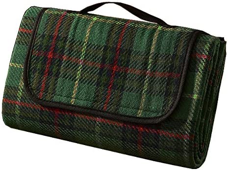 Large Outdoor Green Picnic Blanket Folding Family Mat Camping Beach Waterproof Rug With Handle 150cm x 200cm