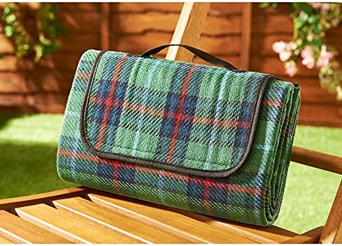 Large Outdoor Green Picnic Blanket Folding Family Mat Camping Beach Waterproof Rug With Handle 150cm x 200cm