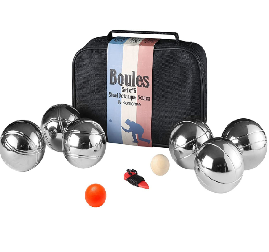 6 Boules Petanque Bowls Set Luxury Polished Chrome