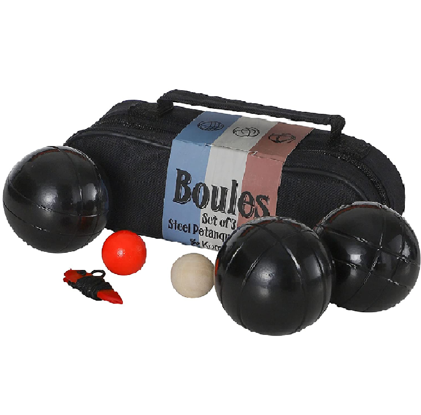 Boules Petanque Bowls Set Luxury Polished Black