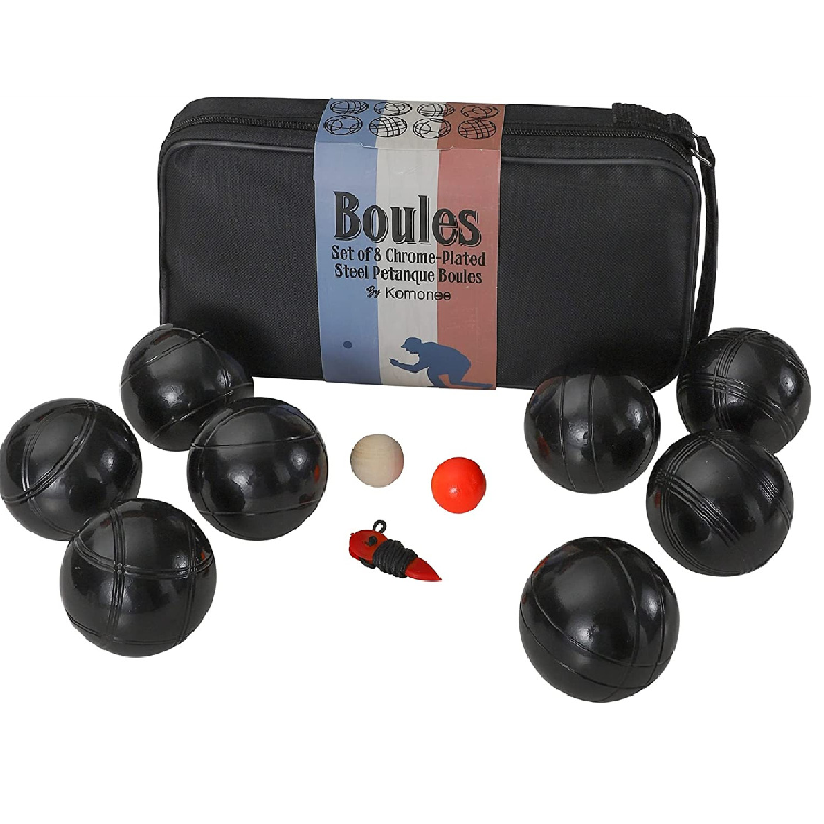 8 Boules Petanque Bowls Set Luxury Polished Black