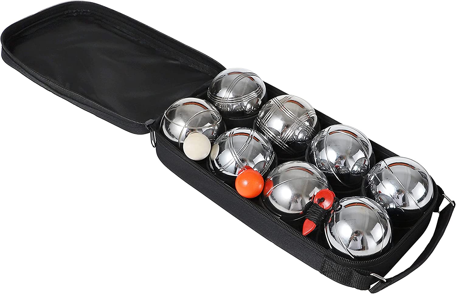 8 Boules Petanque Bowls Set Luxury Polished Chrome