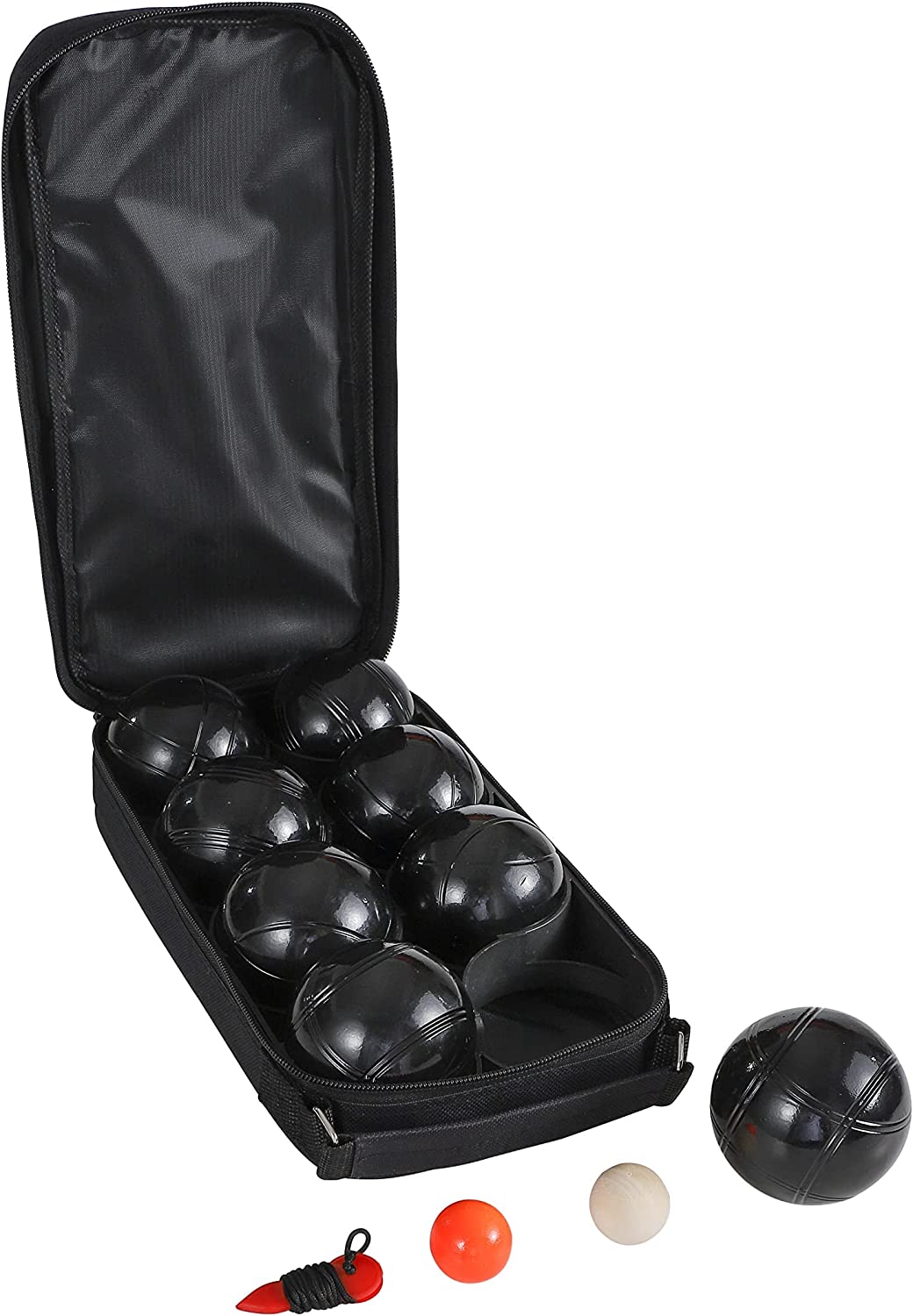 8 Boules Petanque Bowls Set Luxury Polished Black