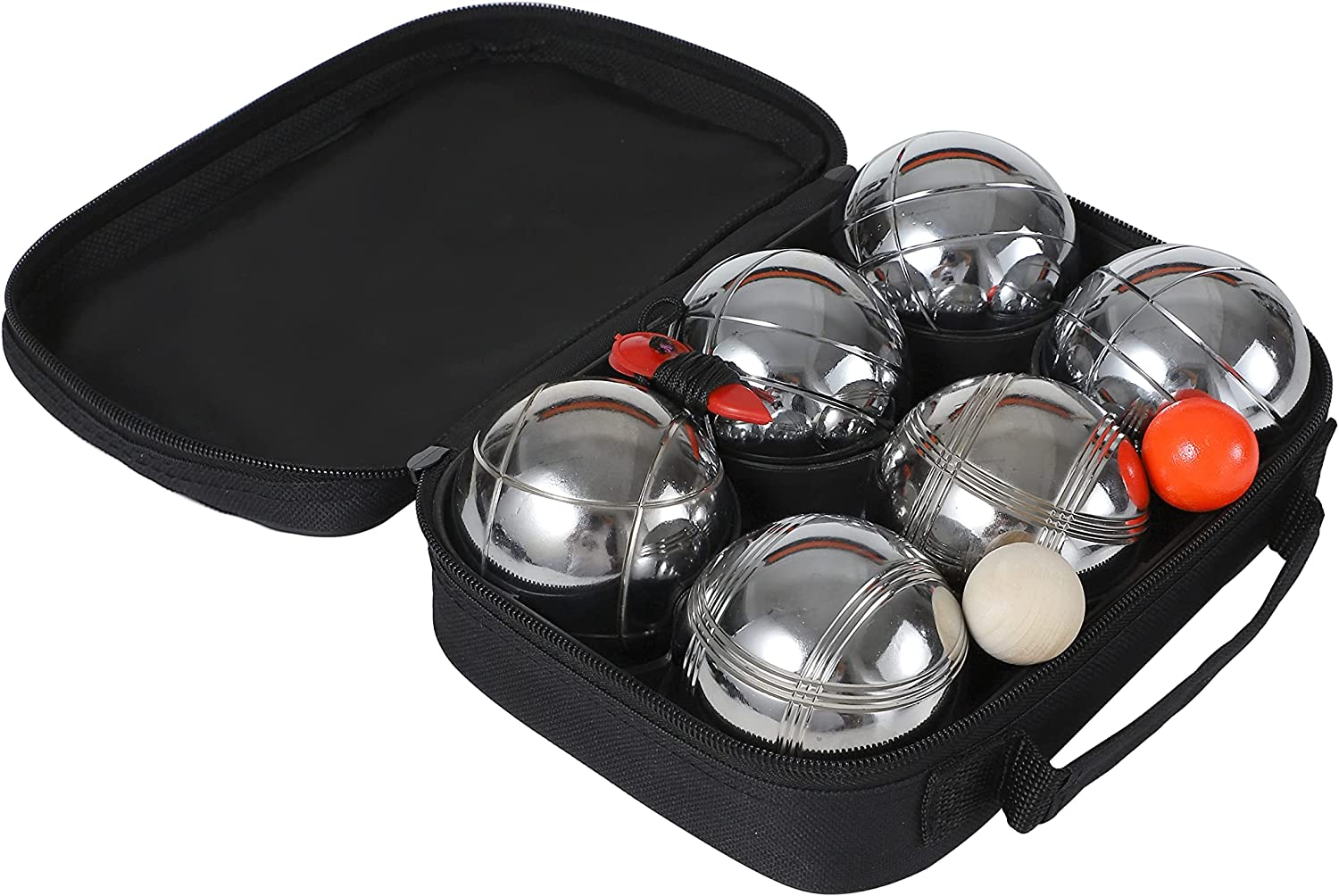 6 Boules Petanque Bowls Set Luxury Polished Chrome