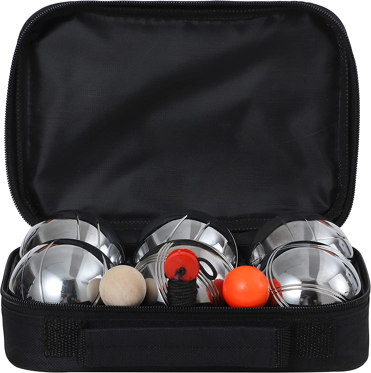 6 Boules Petanque Bowls Set Luxury Polished Chrome