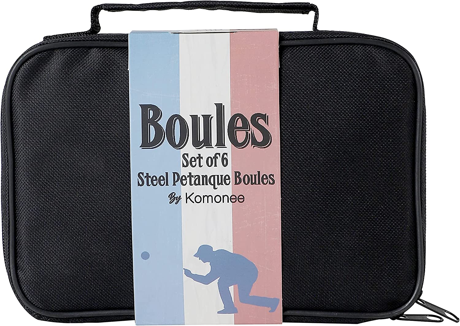 6 Boules Petanque Bowls Set Luxury Polished Black