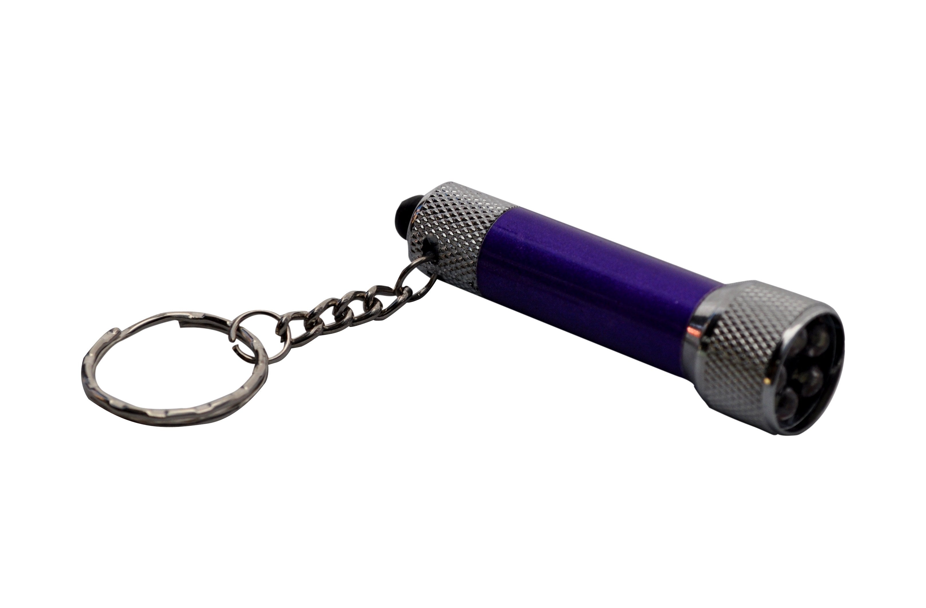 Keyring Torch Flashlight Purple LED Light Keychain