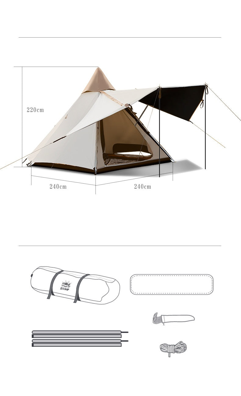 Deluxe Pyramid Tipi With Awning